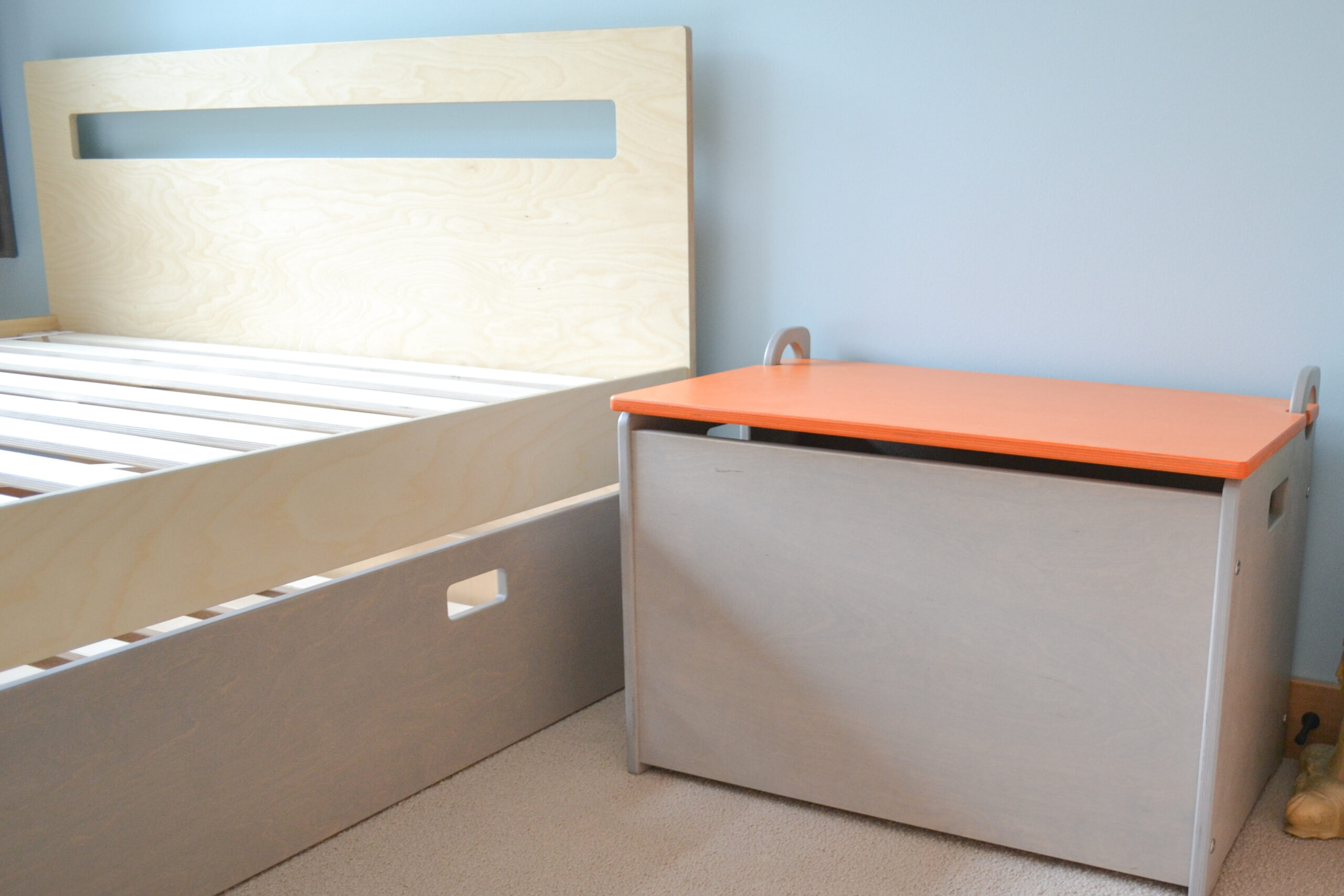 our beautiful storage box next to our bed design
